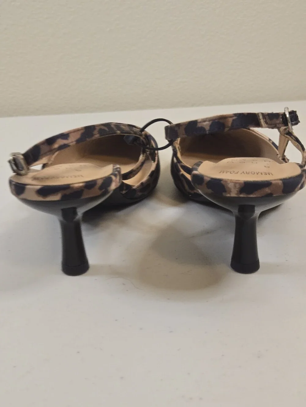 NWoT a new day Leopard Print Slingback Pointed Kitten Heels - Brown/Black Size 7 - Picture 7 of 10